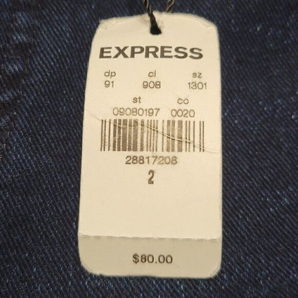 Express Women's Size 2 Balloon Leg Super High Rise Dark Wash Chic Denim Jeans - Picture 3 of 7